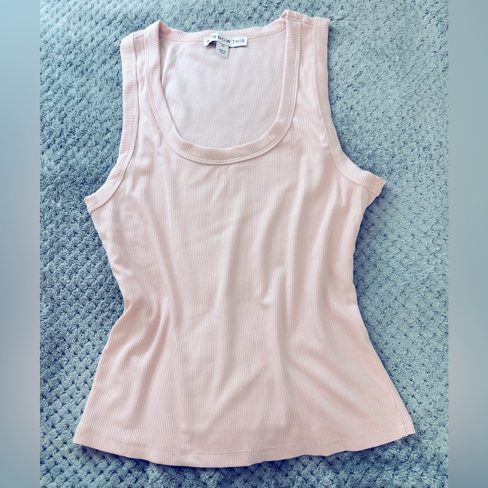 Women's Pink Ribbed Tank Top